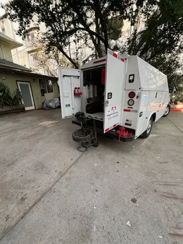 Magnet Plumbing service vehicle on-site for Water Heater Repair in Pierson Place